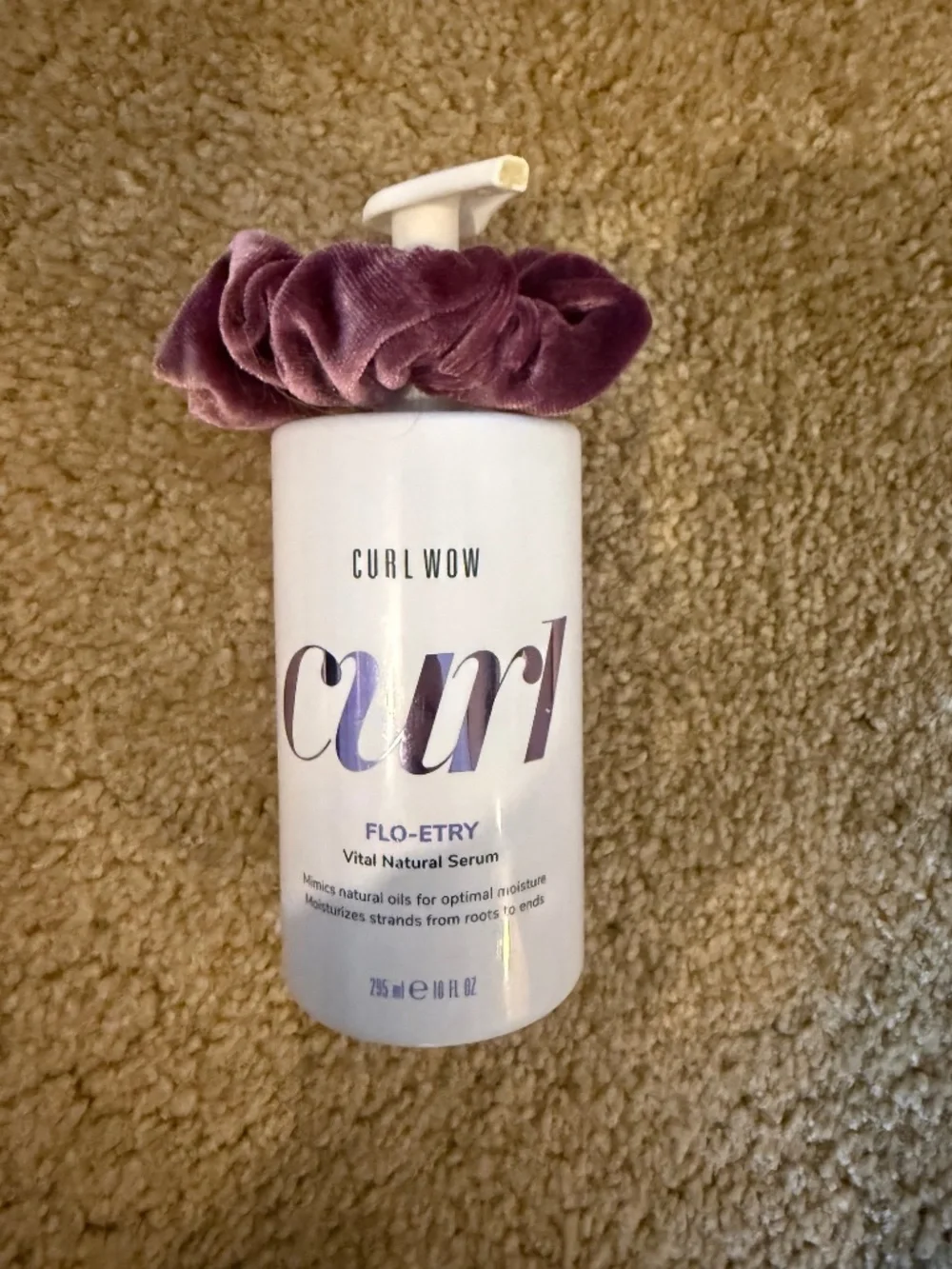 Curl WOW hair set scrunchie and Flo Etry serum